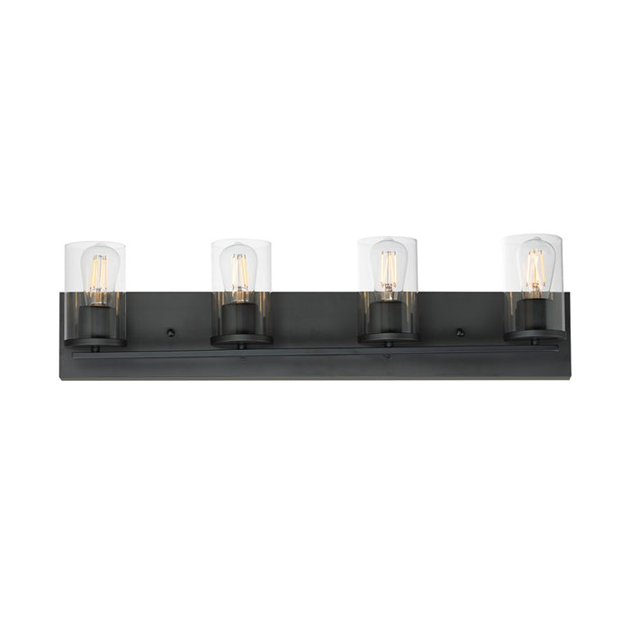 Maxim Lighting Lateral 4 Light 7.75" Bath Vanity, Black/Clear - 10284CLBK