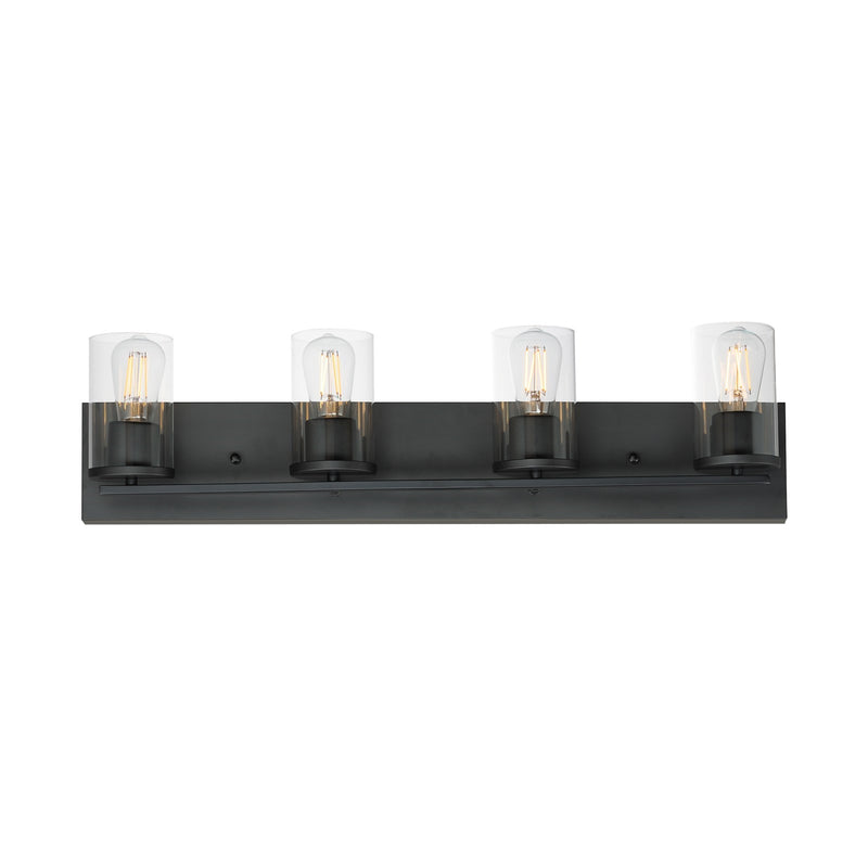 Maxim Lighting Lateral 4 Light 7.75" Bath Vanity, Black/Clear
