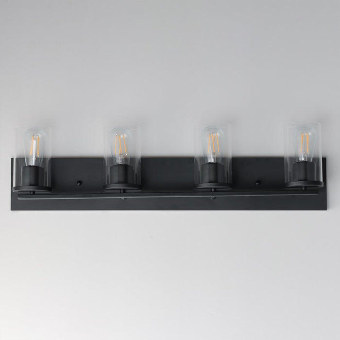 Maxim Lighting Lateral 4 Light 7.75" Bath Vanity, Black/Clear