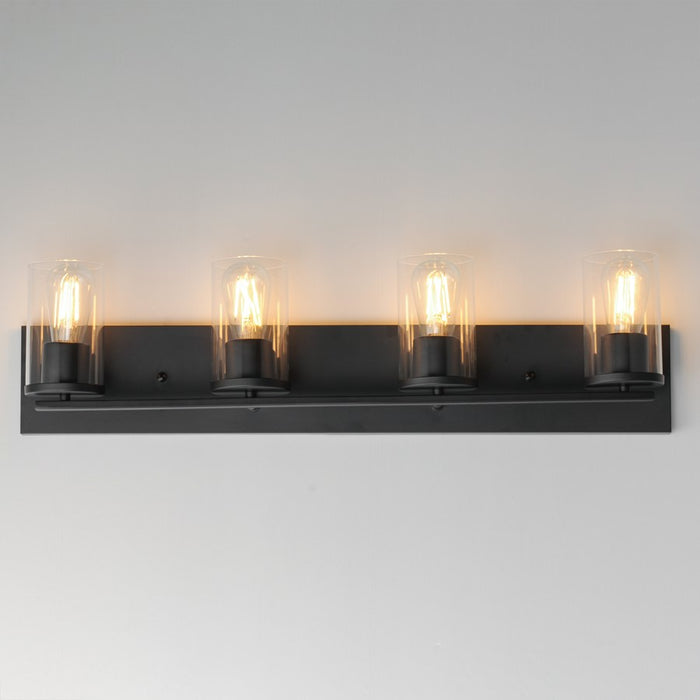 Maxim Lighting Lateral 4 Light 7.75" Bath Vanity, Black/Clear