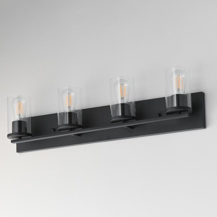 Maxim Lighting Lateral 4 Light 7.75" Bath Vanity, Black/Clear