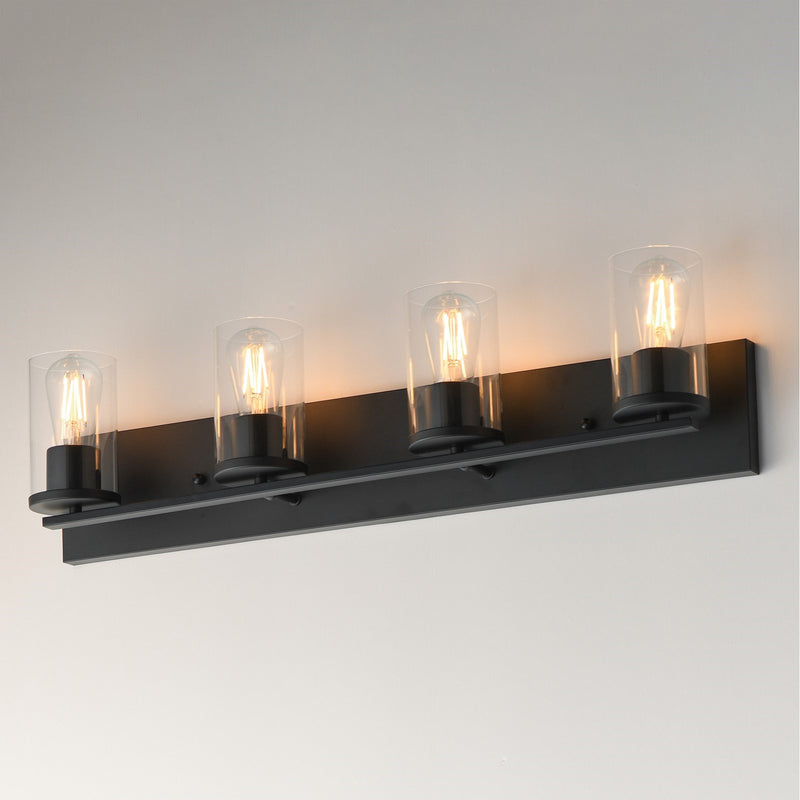 Maxim Lighting Lateral 4 Light 7.75" Bath Vanity, Black/Clear