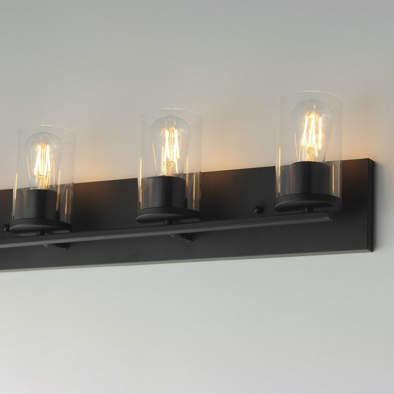 Maxim Lighting Lateral 4 Light 7.75" Bath Vanity, Black/Clear