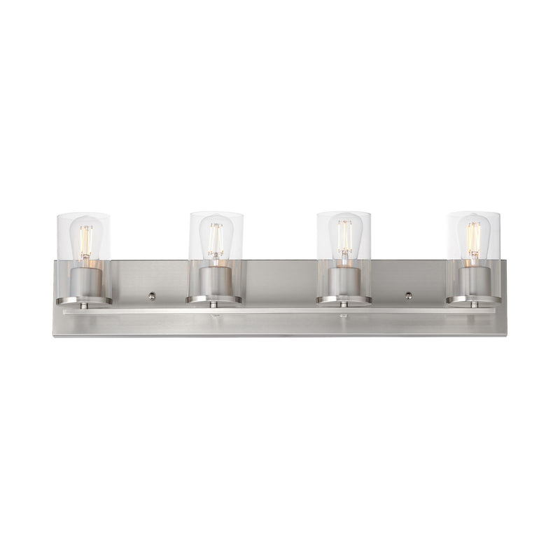 Maxim Lighting Lateral 4 Light 7.75" Bath Vanity, Satin Nickel/Clear