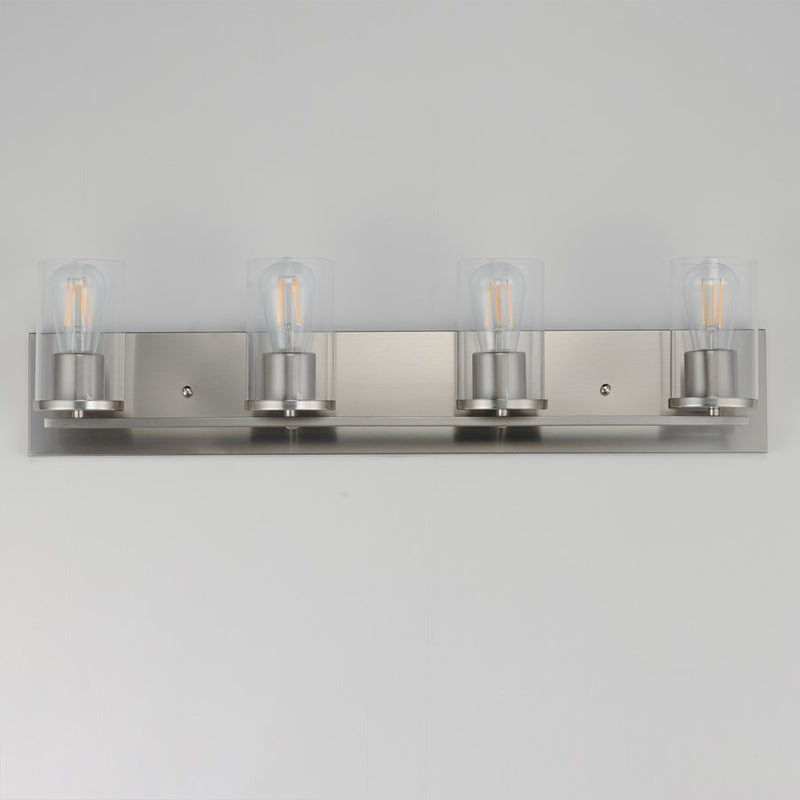 Maxim Lighting Lateral 4 Light 7.75" Bath Vanity, Satin Nickel/Clear