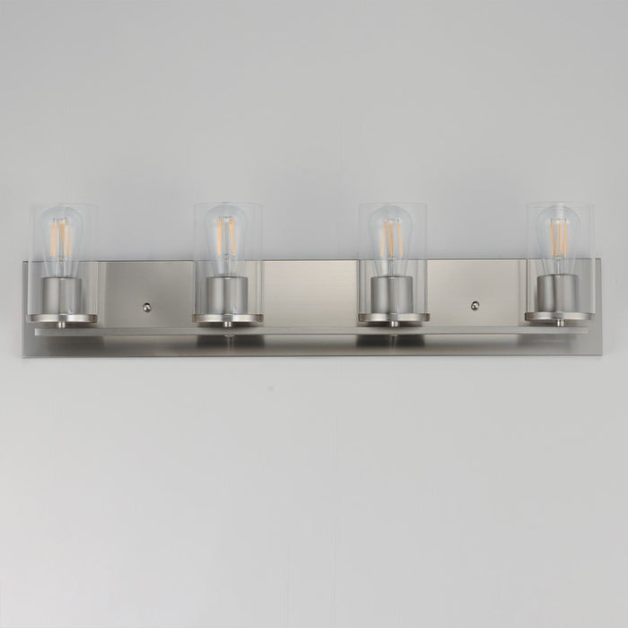 Maxim Lighting Lateral 4 Light 7.75" Bath Vanity, Satin Nickel/Clear