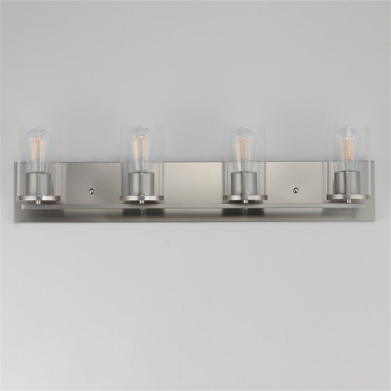 Maxim Lighting Lateral 4 Light 7.75" Bath Vanity, Satin Nickel/Clear