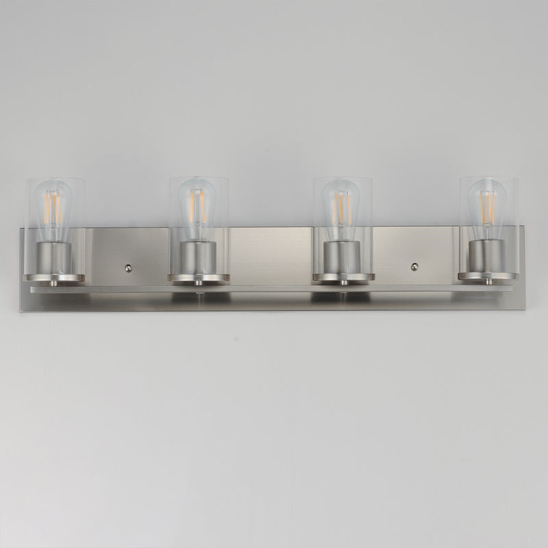Maxim Lighting Lateral 4 Light 7.75" Bath Vanity, Satin Nickel/Clear