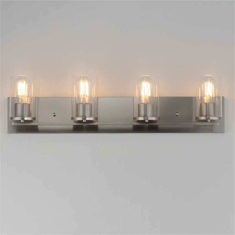 Maxim Lighting Lateral 4 Light 7.75" Bath Vanity, Satin Nickel/Clear