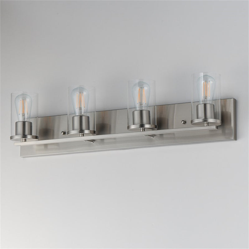 Maxim Lighting Lateral 4 Light 7.75" Bath Vanity, Satin Nickel/Clear