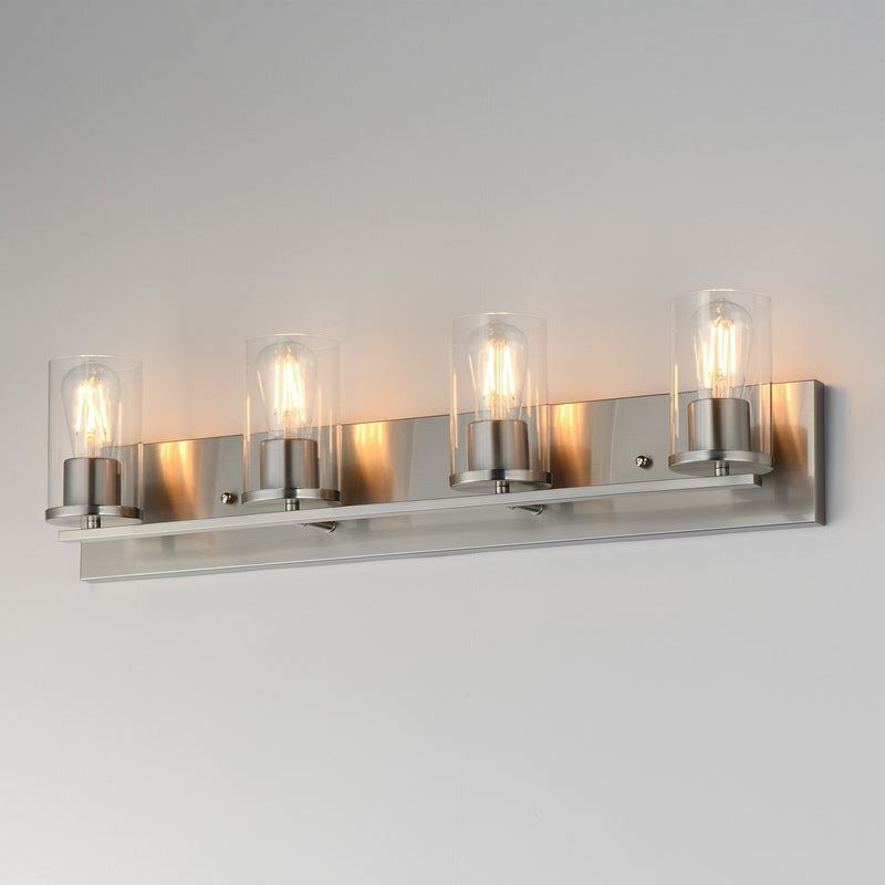 Maxim Lighting Lateral 4 Light 7.75" Bath Vanity, Satin Nickel/Clear
