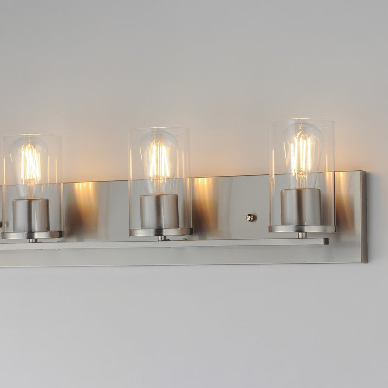 Maxim Lighting Lateral 4 Light 7.75" Bath Vanity, Satin Nickel/Clear