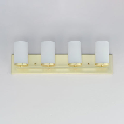 Maxim Lighting Lateral 4 Light Bath Vanity, Satin Brass/Satin White