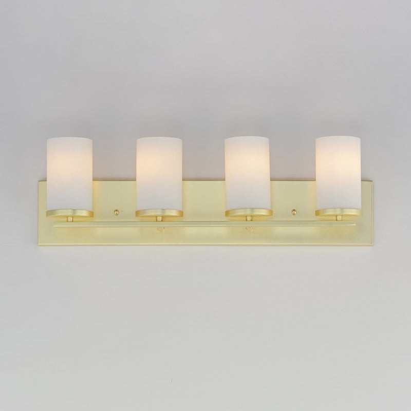 Maxim Lighting Lateral 4 Light Bath Vanity, Satin Brass/Satin White