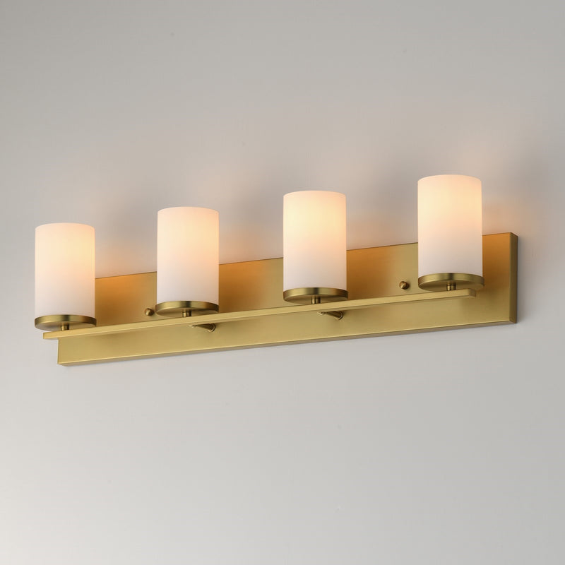 Maxim Lighting Lateral 4 Light Bath Vanity, Satin Brass/Satin White - 10284SWSBR