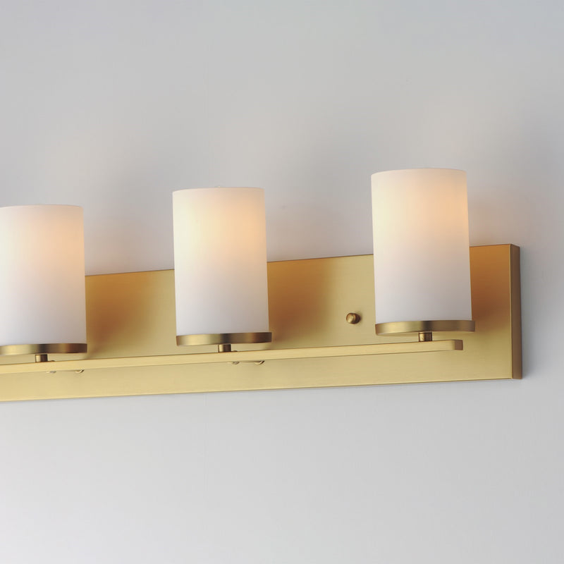 Maxim Lighting Lateral 4 Light Bath Vanity, Satin Brass/Satin White - 10284SWSBR