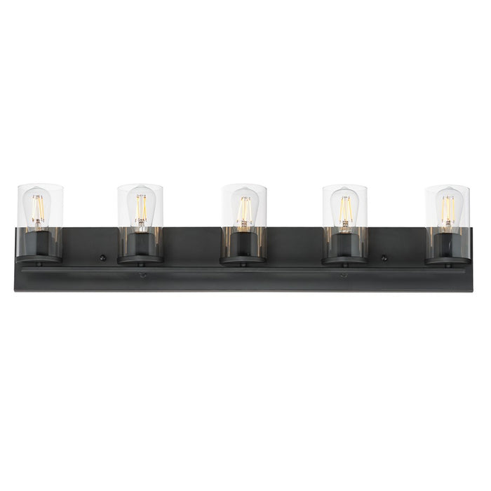 Maxim Lighting Lateral 5 Light 7.75" Bath Vanity, Black/Clear - 10285CLBK