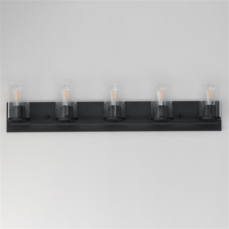 Maxim Lighting Lateral 5 Light 7.75" Bath Vanity, Black/Clear