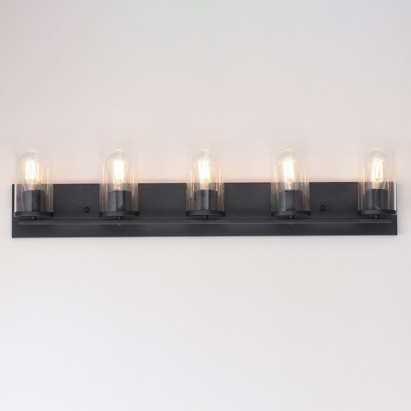 Maxim Lighting Lateral 5 Light 7.75" Bath Vanity, Black/Clear