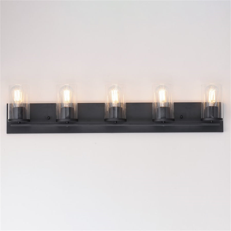 Maxim Lighting Lateral 5 Light 7.75" Bath Vanity, Black/Clear