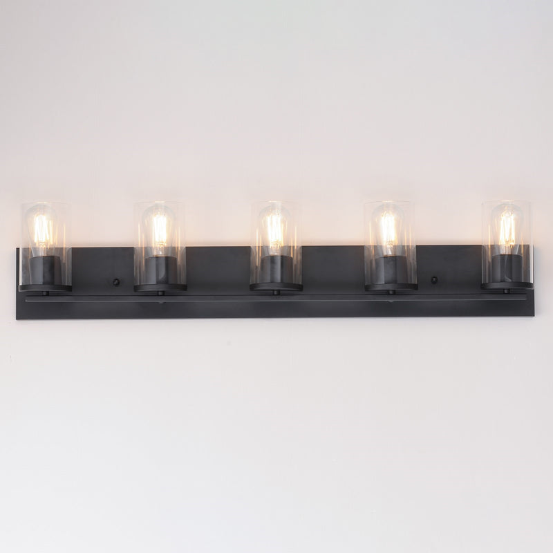 Maxim Lighting Lateral 5 Light 7.75" Bath Vanity, Black/Clear