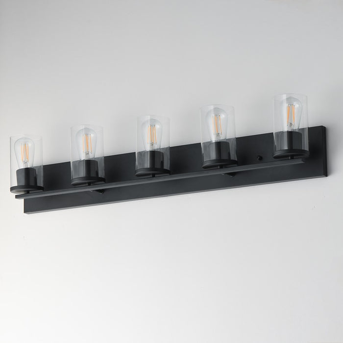Maxim Lighting Lateral 5 Light 7.75" Bath Vanity, Black/Clear