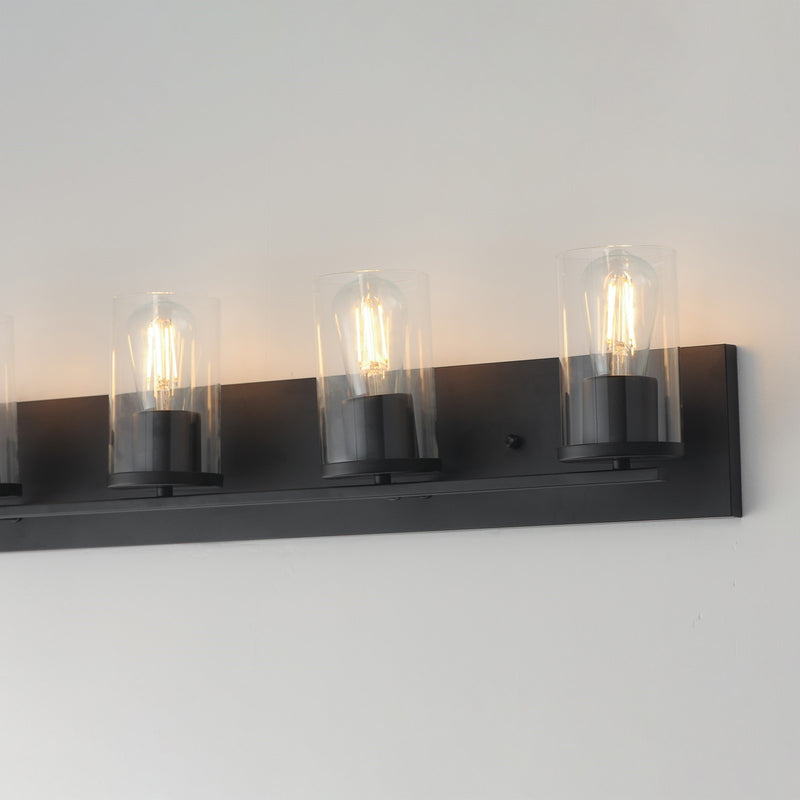 Maxim Lighting Lateral 5 Light 7.75" Bath Vanity, Black/Clear