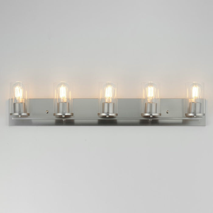 Maxim Lighting Lateral 5 Light 7.75" Bath Vanity, Satin Nickel/Clear