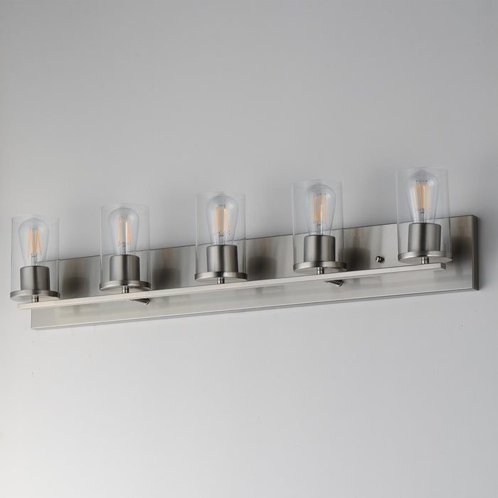 Maxim Lighting Lateral 5 Light 7.75" Bath Vanity, Satin Nickel/Clear