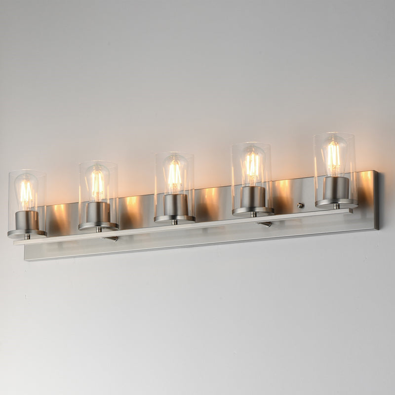 Maxim Lighting Lateral 5 Light 7.75" Bath Vanity, Satin Nickel/Clear
