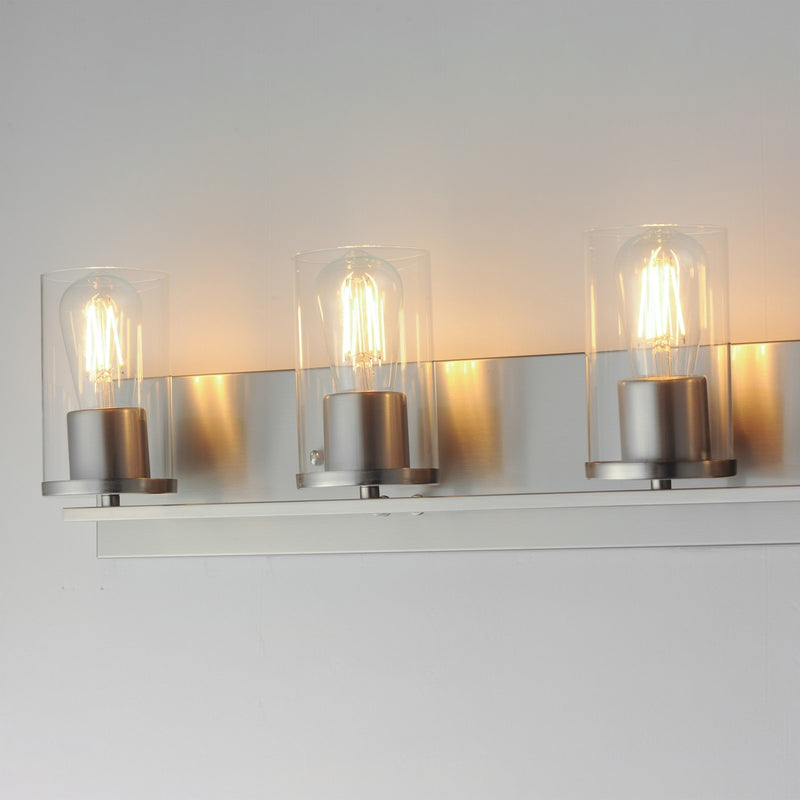 Maxim Lighting Lateral 5 Light 7.75" Bath Vanity, Satin Nickel/Clear