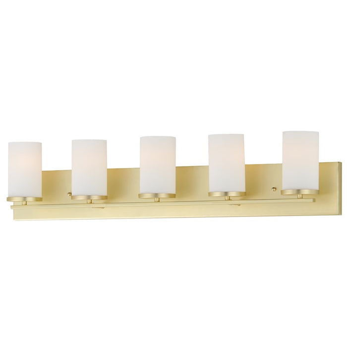 Maxim Lighting Lateral 5 Light Bath Vanity, Satin Brass/Satin White - 10285SWSBR