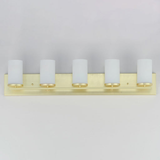 Maxim Lighting Lateral 5 Light Bath Vanity, Satin Brass/Satin White