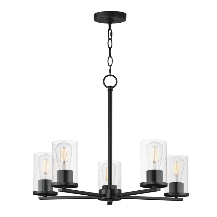 Maxim Lighting Lateral 5 Light 18.5" Chandelier, Black/Clear - 10286CLBK