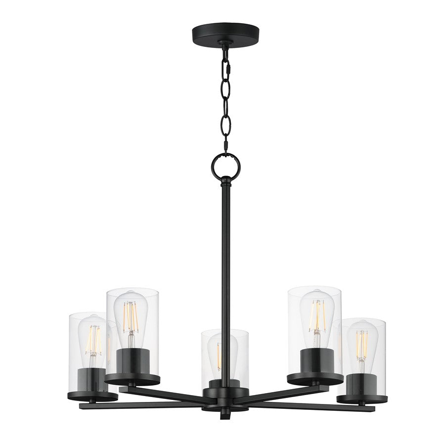 Maxim Lighting Lateral 5 Light 18.5" Chandelier, Black/Clear - 10286CLBK