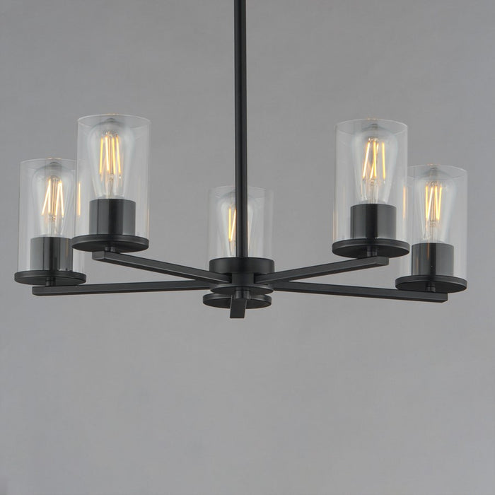 Maxim Lighting Lateral 5 Light 18.5" Chandelier, Black/Clear