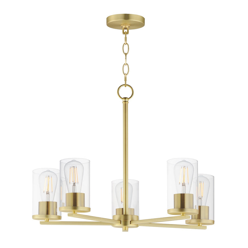 Maxim Lighting Lateral 5 Light 18.5" Chandelier, Satin Brass/Clear