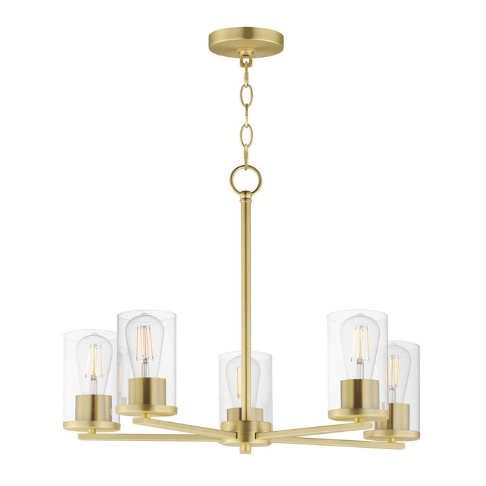 Maxim Lighting Lateral 5 Light 18.5" Chandelier, Satin Brass/Clear - 10286CLSBR