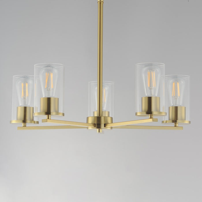 Maxim Lighting Lateral 5 Light 18.5" Chandelier, Satin Brass/Clear