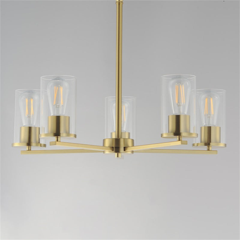 Maxim Lighting Lateral 5 Light 18.5" Chandelier, Satin Brass/Clear