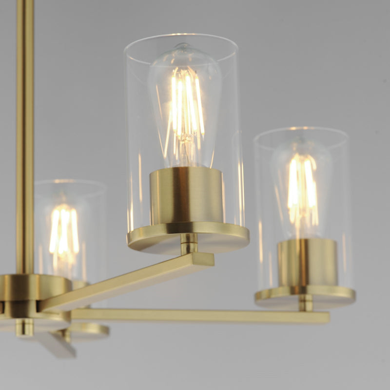 Maxim Lighting Lateral 5 Light 18.5" Chandelier, Satin Brass/Clear