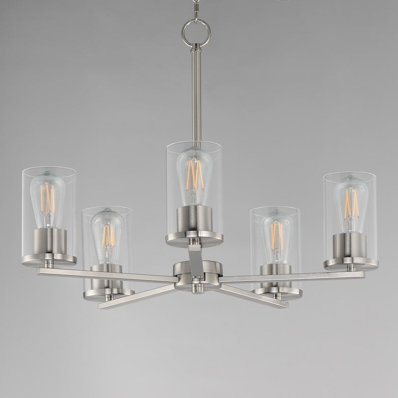 Maxim Lighting Lateral 5 Light 18.5" Chandelier, Satin Nickel/Clear