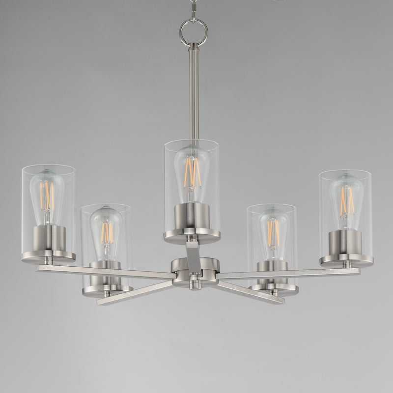 Maxim Lighting Lateral 5 Light 18.5" Chandelier, Satin Nickel/Clear