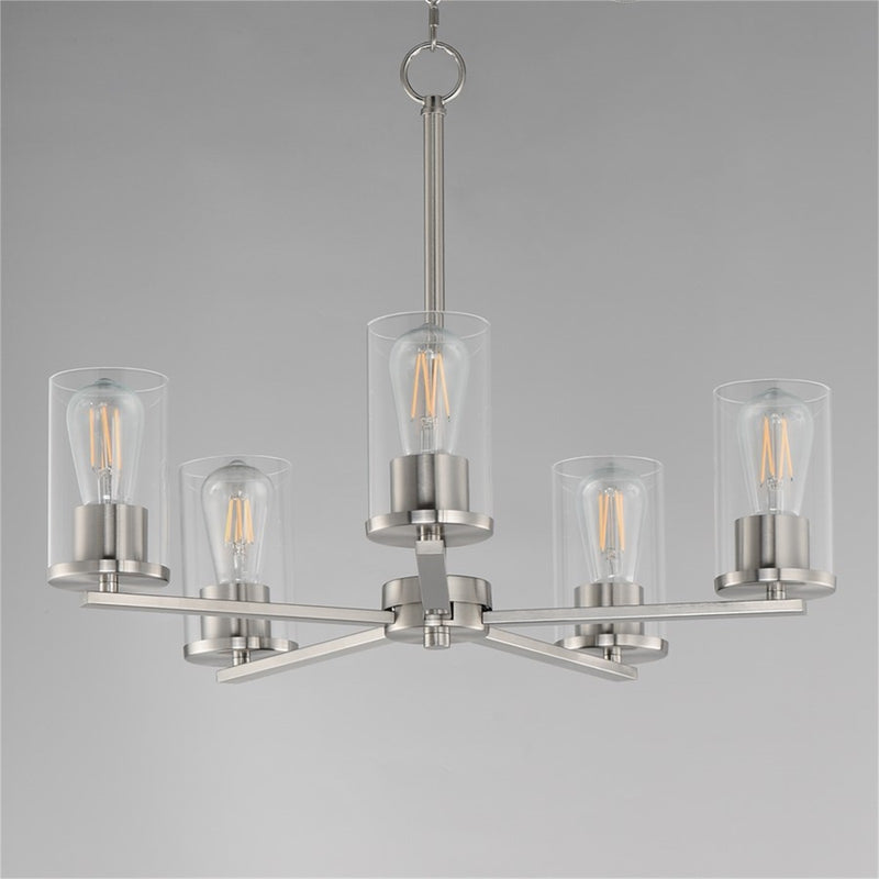 Maxim Lighting Lateral 5 Light 18.5" Chandelier, Satin Nickel/Clear