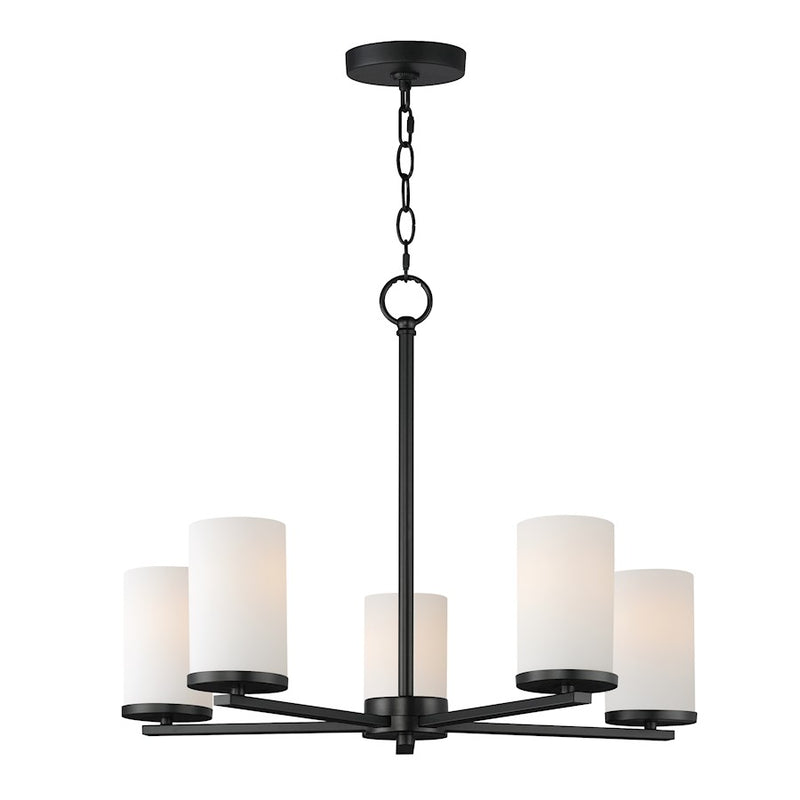 Maxim Lighting Lateral 5 Light Chandelier, Black/Satin White