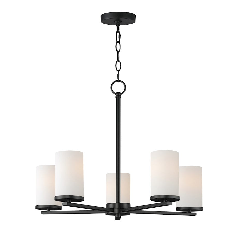 Maxim Lighting Lateral 5 Light Chandelier, Black/Satin White - 10286SWBK