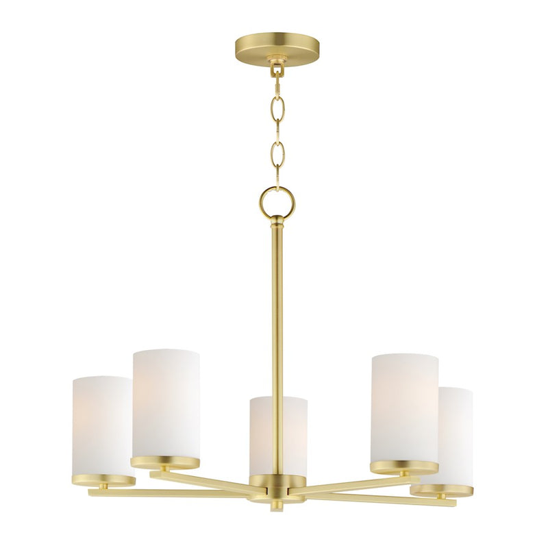 Maxim Lighting Lateral 5 Light Pendant, Satin Brass/Satin White