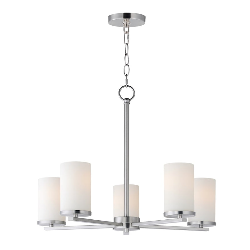 Maxim Lighting Lateral 5 Light Chandelier, Satin Nickel/Satin White