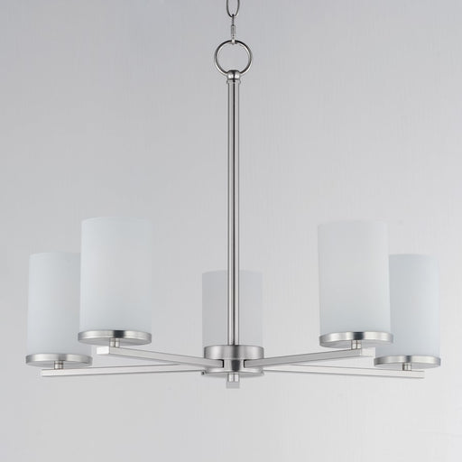 Maxim Lighting Lateral 5 Light Chandelier, Satin Nickel/Satin White