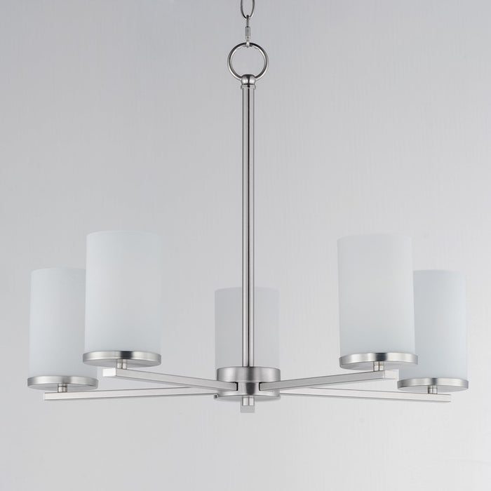 Maxim Lighting Lateral 5 Light Chandelier, Satin Nickel/Satin White